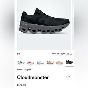 Cloudmonster Women's Black Athletic Shoes